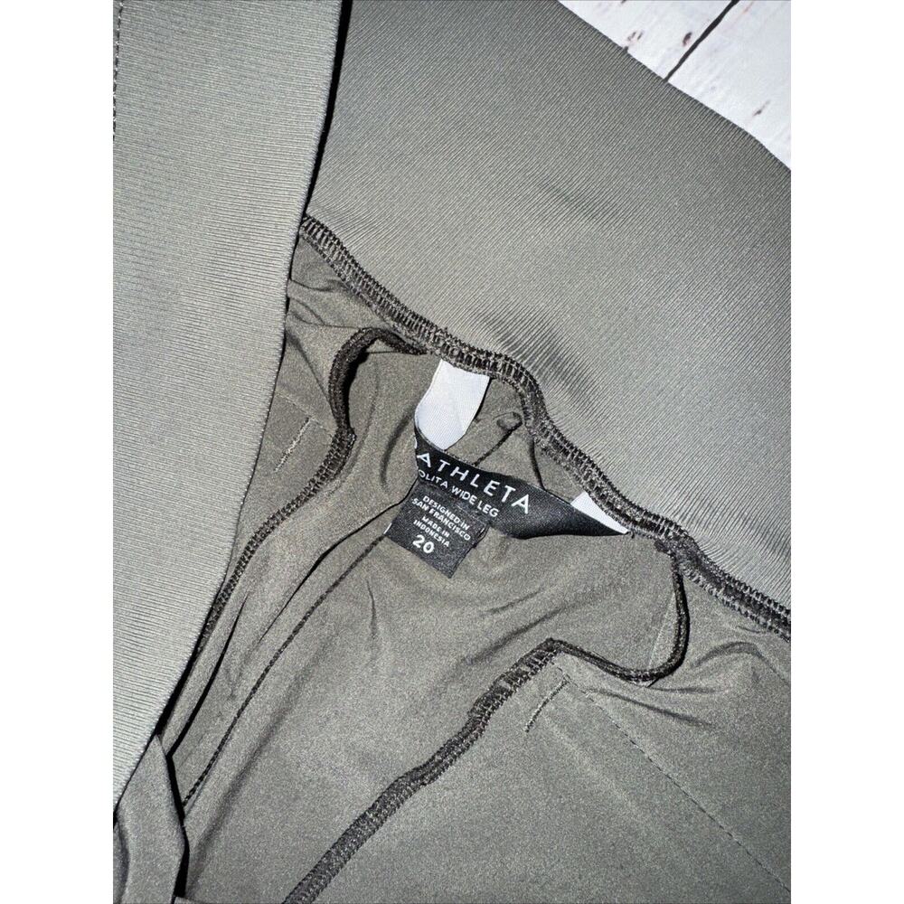 Athleta Women’s Nolita Wide Leg Dark Green Pants Pull On Comfort Size 20 - Picture 3 of 6